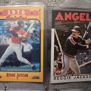 Reggie Jackson Baseball Card Set - Red and Black